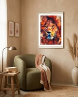 Lion framed in a tender room thumbnail