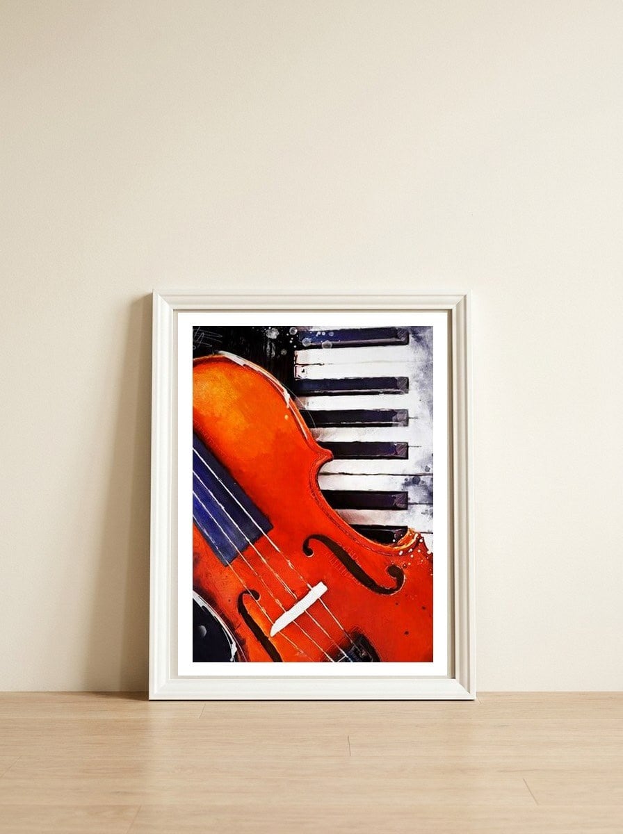 Violin And Piano — framed, leaning against the wall
