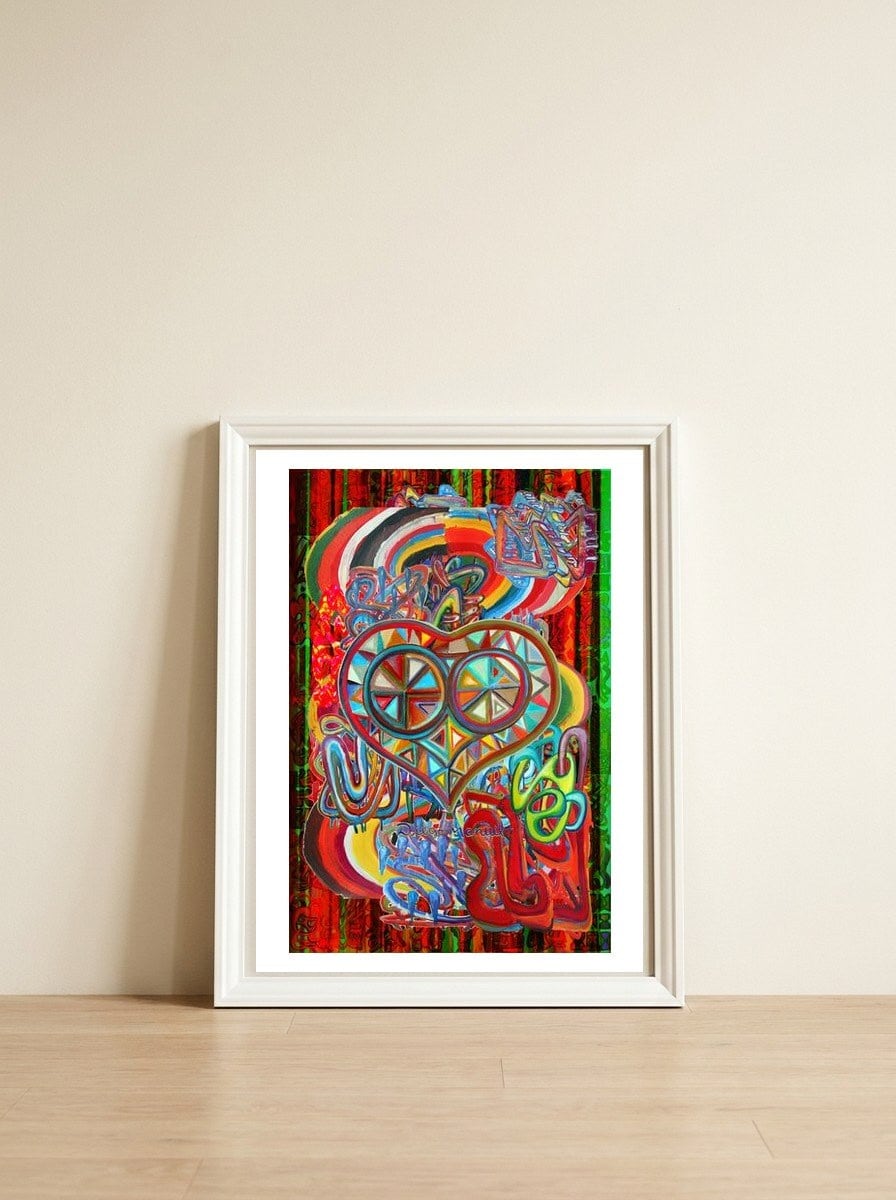 Graffiti Digital 2022 1087 — framed, leaning against the wall