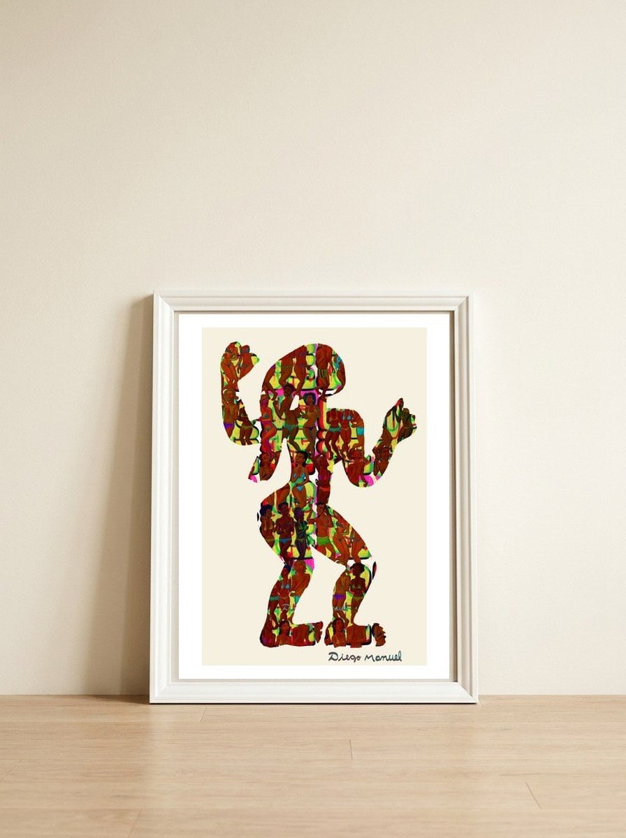 Graffiti Digital Nuevo 7 — framed, leaning against the wall