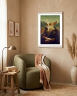 Mona Lisa Chihuahua framed in a tender room thumbnail