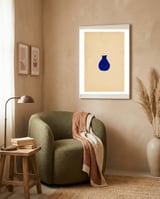 Ultramarine abstract vase framed in a tender room thumbnail