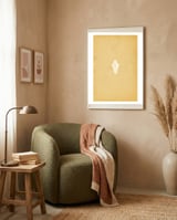 Minimalist vase and vintage paper framed in a tender room thumbnail