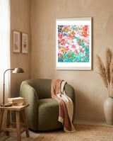 Painted Joy | Abstract Botanical Floral Nature Painting | Spring Meadow Garden framed in a tender room thumbnail