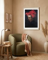 Sloth With Red Turban framed in a tender room thumbnail
