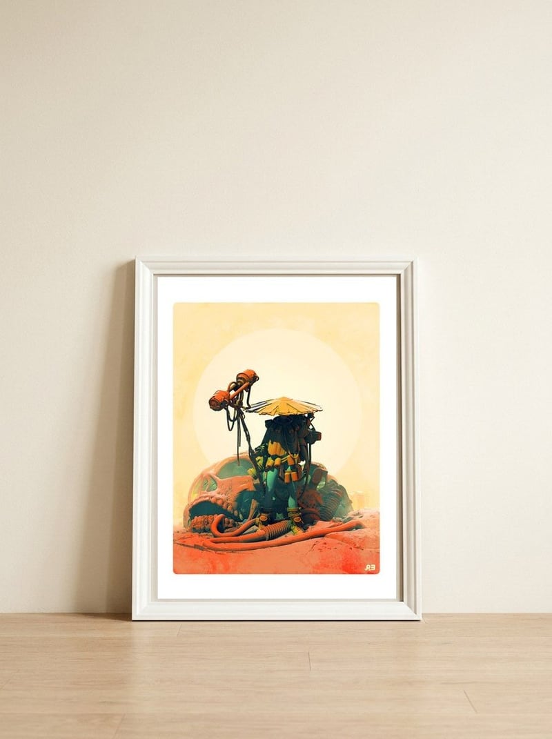 Sorcerer — framed, leaning against the wall