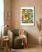 Autumn Forest, Nature Jungle Painting, Botanical Plants Abstract Illustration, Contemporary Modern Boho framed in a tender room thumbnail