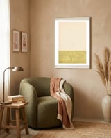 Green and beige color blocks framed in a tender room thumbnail