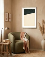 Abstract black paper shape framed in a tender room thumbnail
