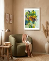   Sunflower Art. Sunny day sunflowers Art framed in a tender room thumbnail