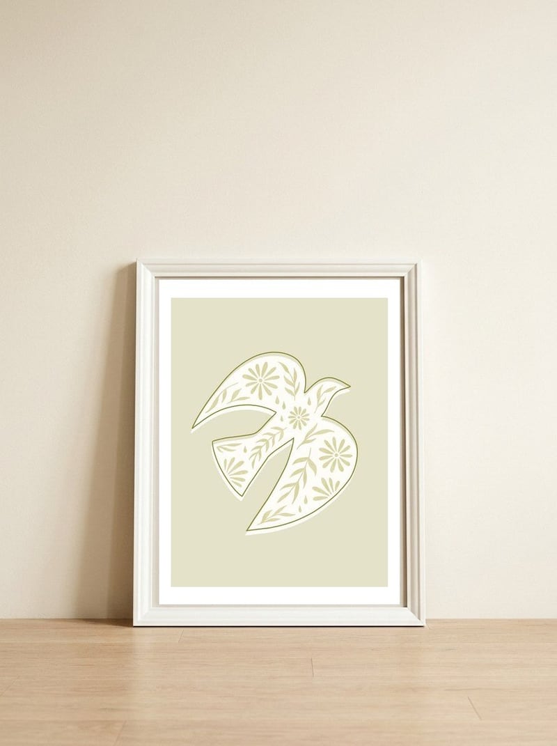 Keep Flying — framed, leaning against the wall