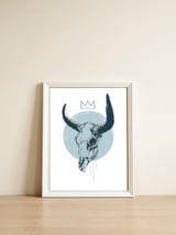 Bull Skull — framed, leaning against the wall thumbnail