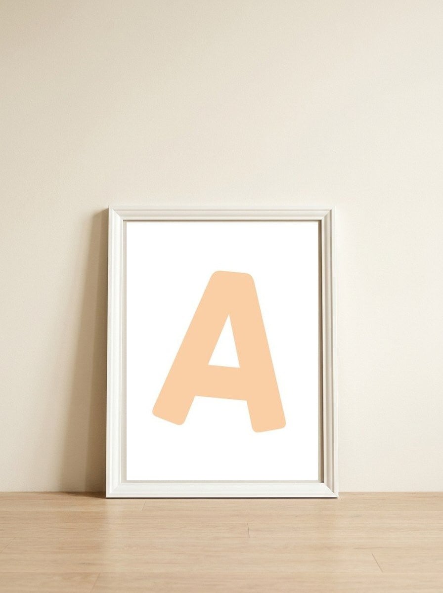 Initial Name Letter A — framed, leaning against the wall