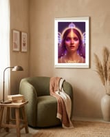 Purple Haze - Goddess of Light Digital Fantasy Artwork framed in a tender room thumbnail
