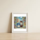 Two Paws Think Alike - Cat Couple in Autumn — framed, leaning against the wall thumbnail