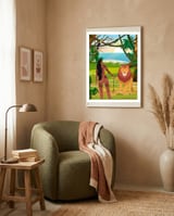 Boho Girl with Lion framed in a tender room thumbnail