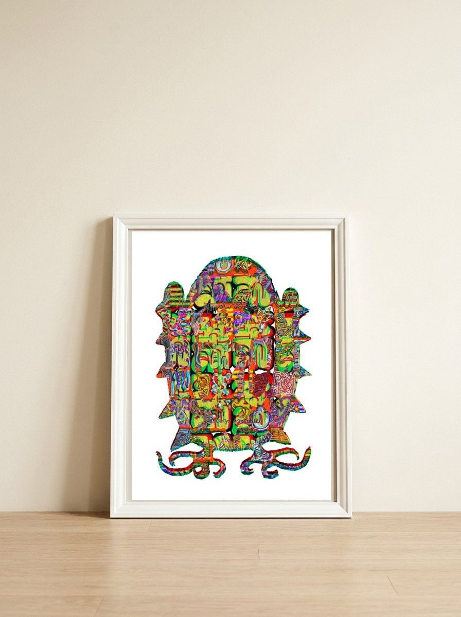 Graffiti Digital 23 — framed, leaning against the wall