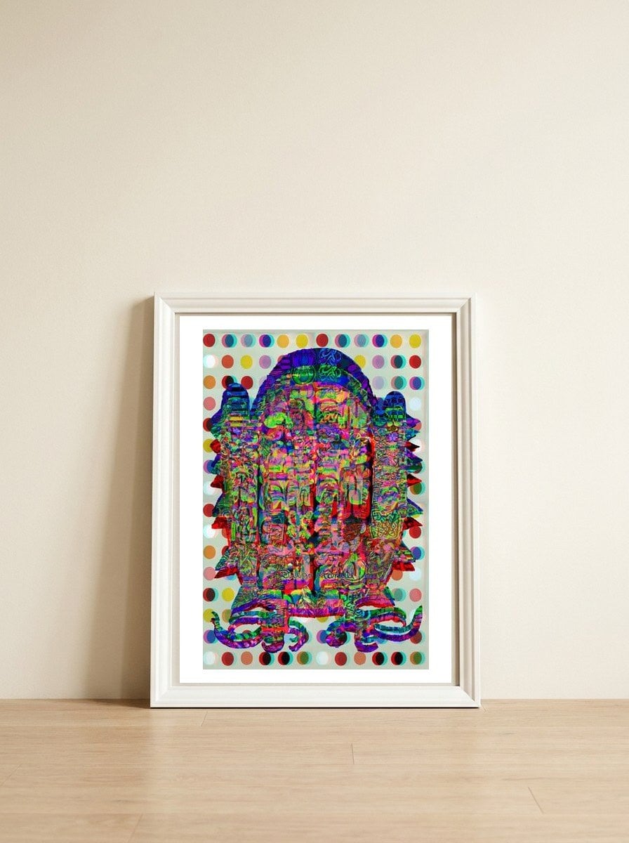 Graffiti Digital 38 — framed, leaning against the wall
