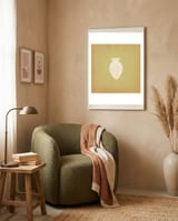 Checkered vase framed in a tender room thumbnail