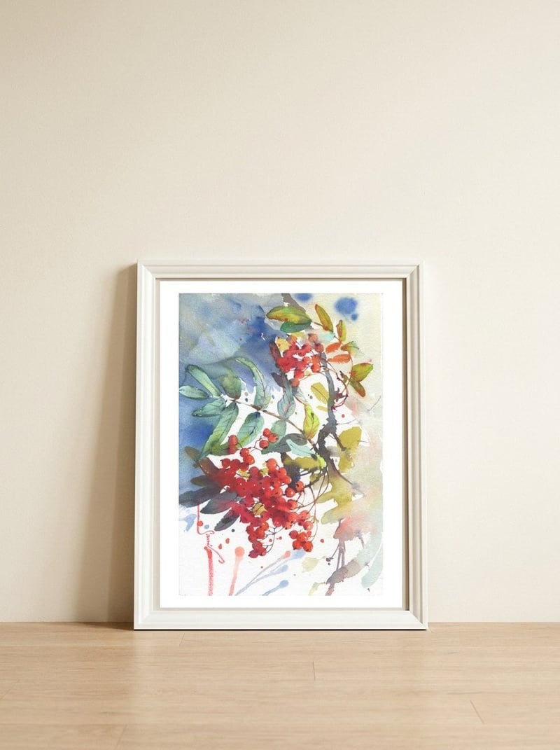 Viburnum / Guelder rose — framed, leaning against the wall