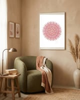 Red & Gold Mandala 2 framed in a tender room thumbnail