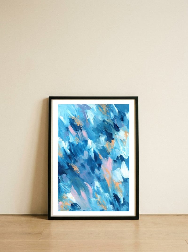 Blue Aesthetic 2 — framed, leaning against the wall