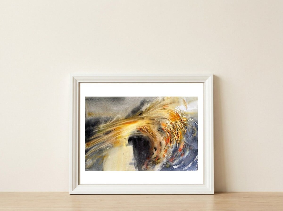 Wheat  — framed, leaning against the wall