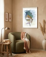 Yacht painting art watercolor framed in a tender room thumbnail