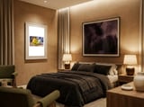 Rural still life watercolor framed in a luxurious room thumbnail
