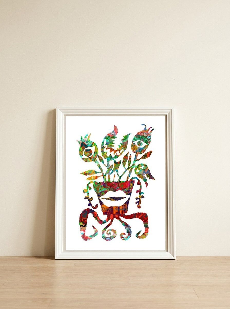 Planta Salvaje Ii 9 Copia — framed, leaning against the wall