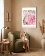 Nude+ Pink Marbling Art #society6 #decor #buyart framed in a tender room thumbnail