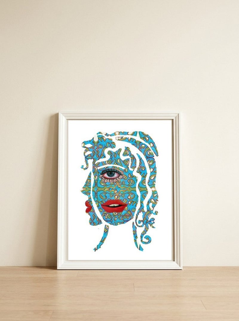 Mujer Digital 2 15 — framed, leaning against the wall