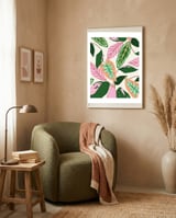 The Inseparable V.01, Nature Botanical Plants, Blush Leaves Modern Boho, Pastel Illustration Garden framed in a tender room thumbnail