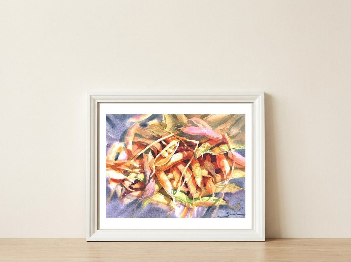 Bean Pods  — framed, leaning against the wall