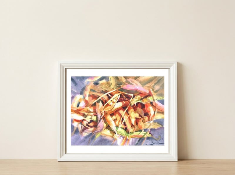Bean Pods  — framed, leaning against the wall
