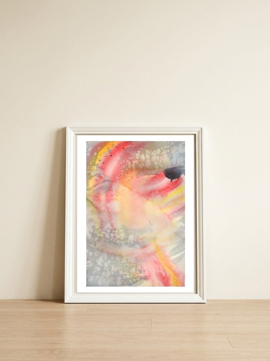 Emotion of happiness — framed, leaning against the wall