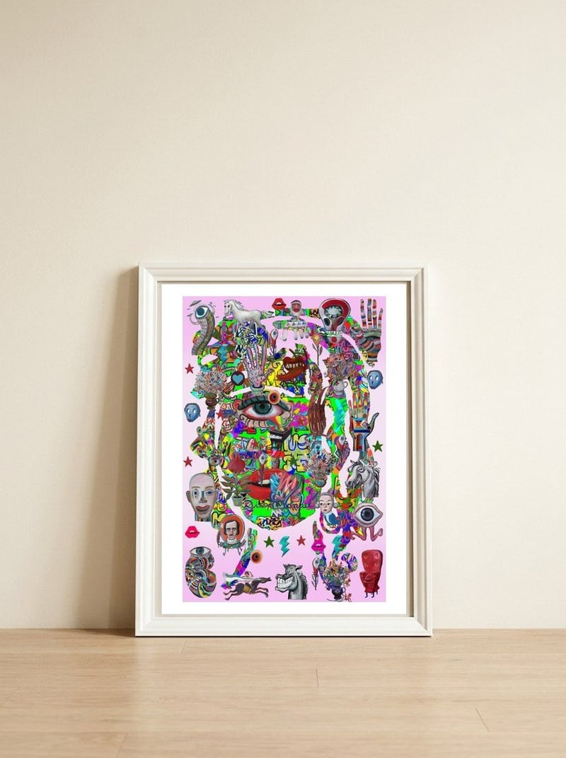 Mujer Digital 2 27 — framed, leaning against the wall