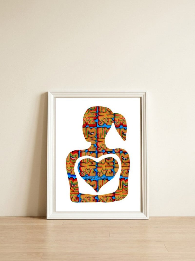Mujer Digital 3 4  — framed, leaning against the wall