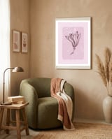 Magnolia Minimal Contemporary Botanical Floral framed in a tender room thumbnail