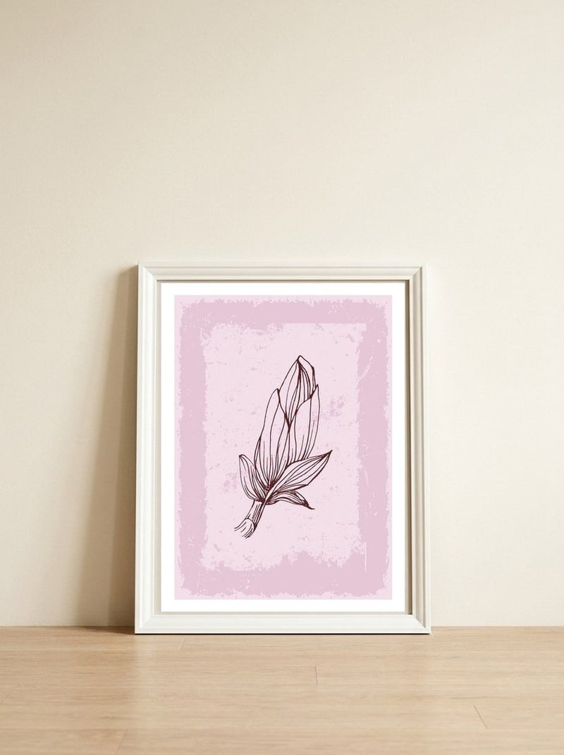 Magnolia Simple Minimal Boho - Botanical Leaves — framed, leaning against the wall