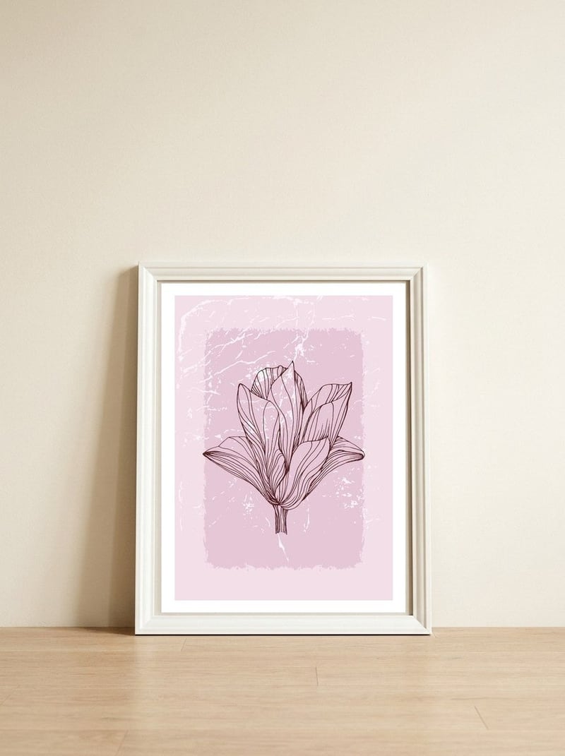 Magnolia Abstract Geometric Nordic — framed, leaning against the wall