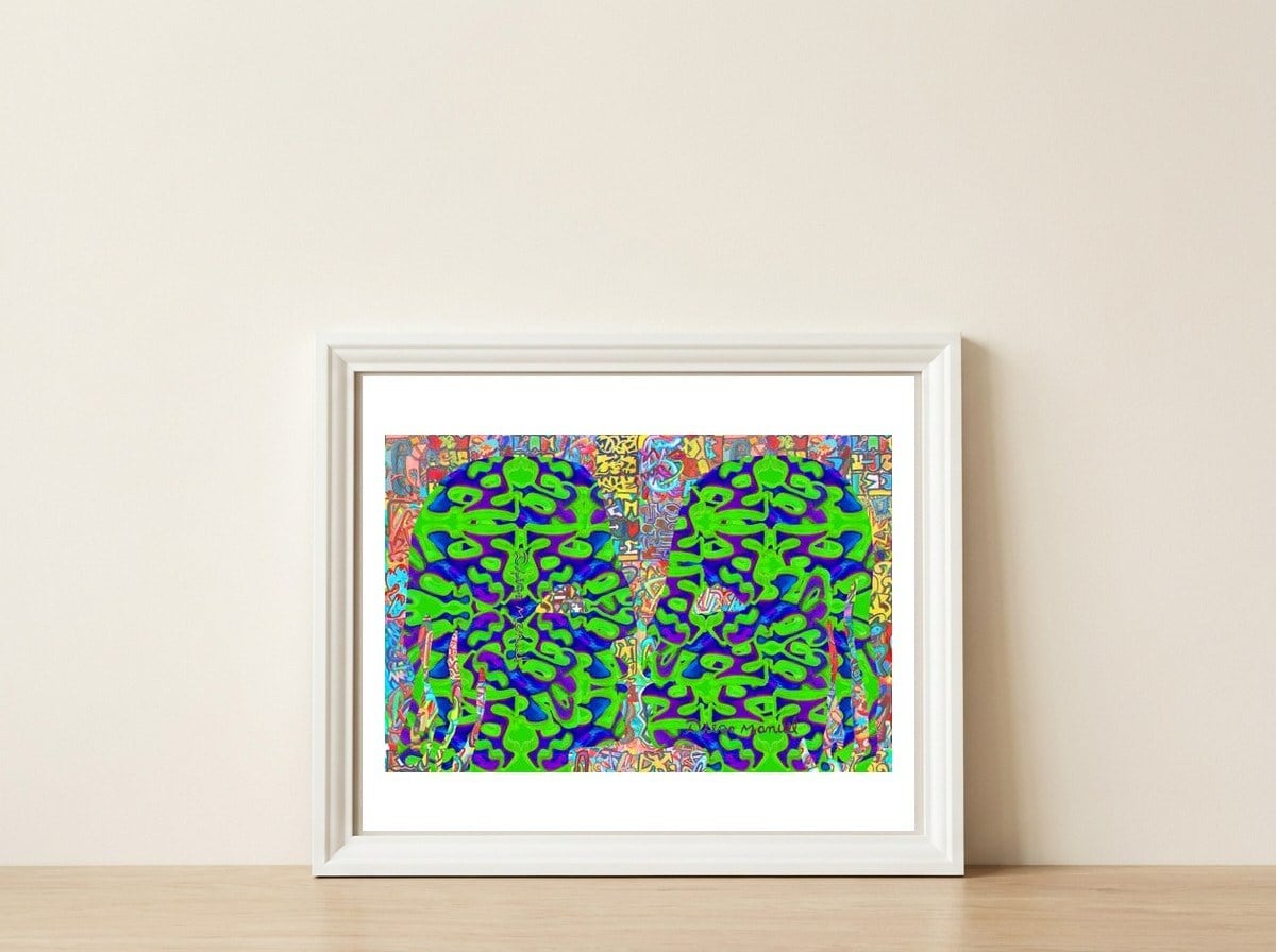 Abstracto Pop Nuevo B14 — framed, leaning against the wall