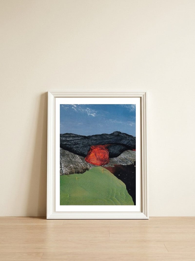 Somewhere — framed, leaning against the wall