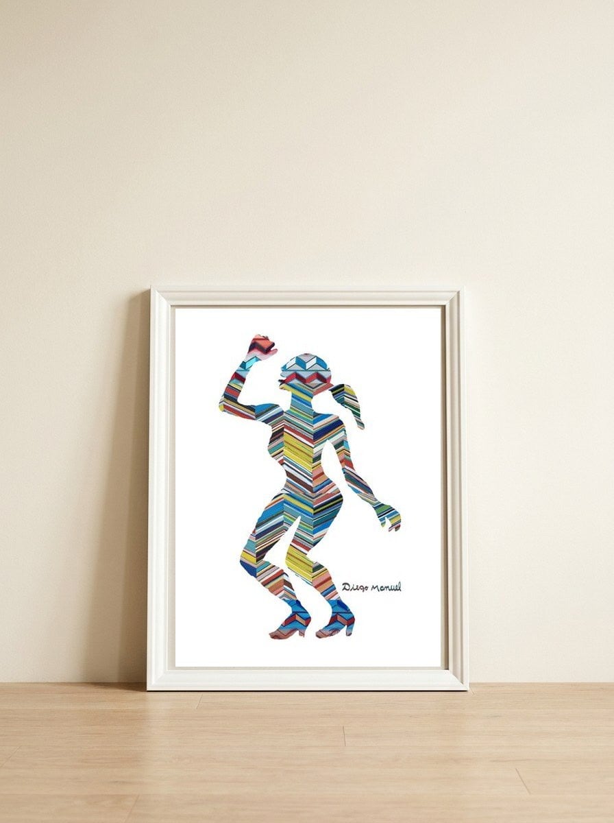 Dance Girl 22 — framed, leaning against the wall