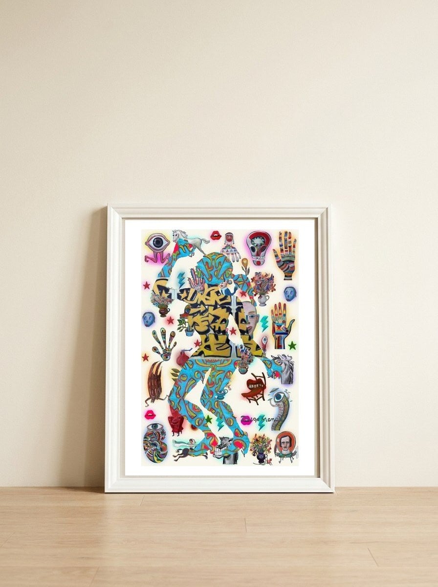 Dance Girl B 41 — framed, leaning against the wall
