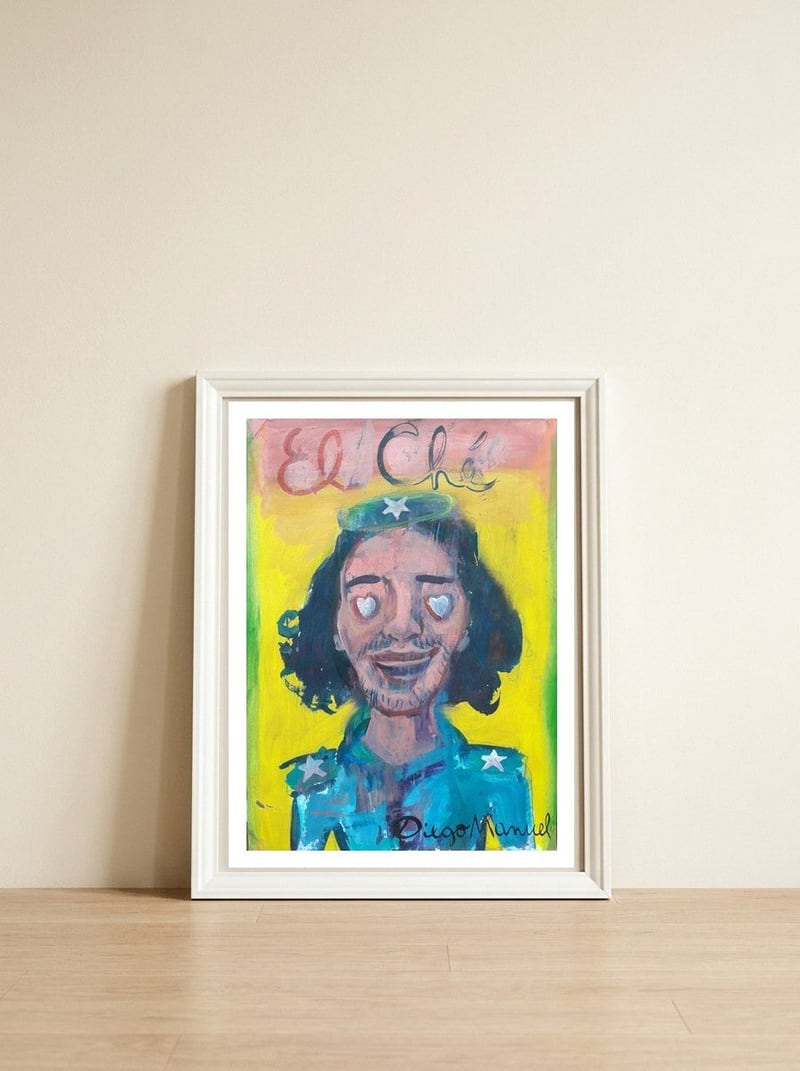 Che Y Corazones 5 — framed, leaning against the wall