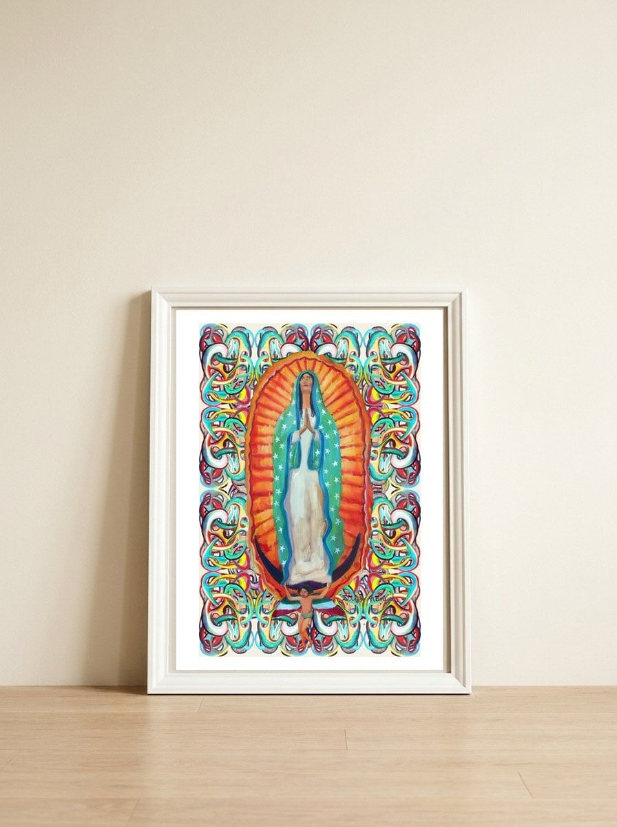 Virgen De Guadalupe 6 — framed, leaning against the wall