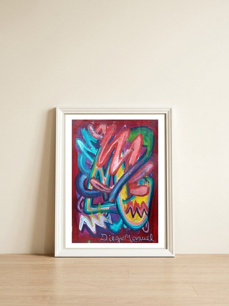 Formas Lenguas Y Rayos — framed, leaning against the wall