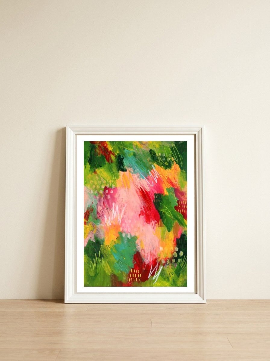 Dream Garden — framed, leaning against the wall
