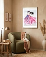 Beautiful girl framed in a tender room thumbnail